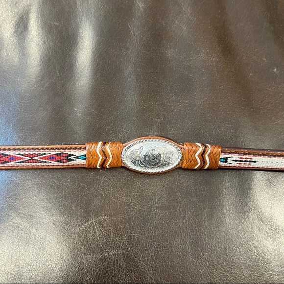 Western brown leather belt - Picture 4 of 5